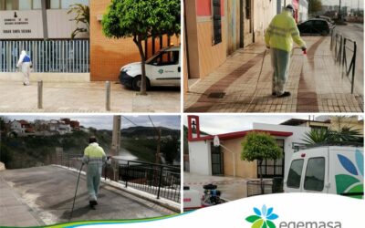 Tractores con nebulizadores desinfectan las calles mañana lunes