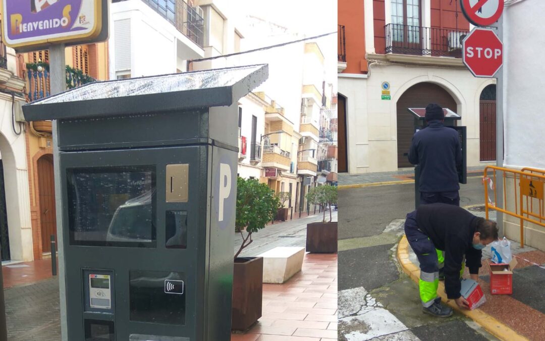 Instalación de nuevos parquímetros