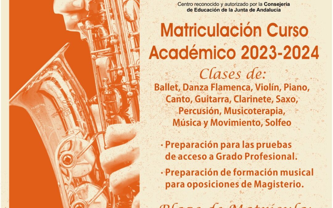 Matriculación Curso 23-24 Escuela Municipal De Música y Danza de Puente Genil " Maestro Tomás Ureña" 1