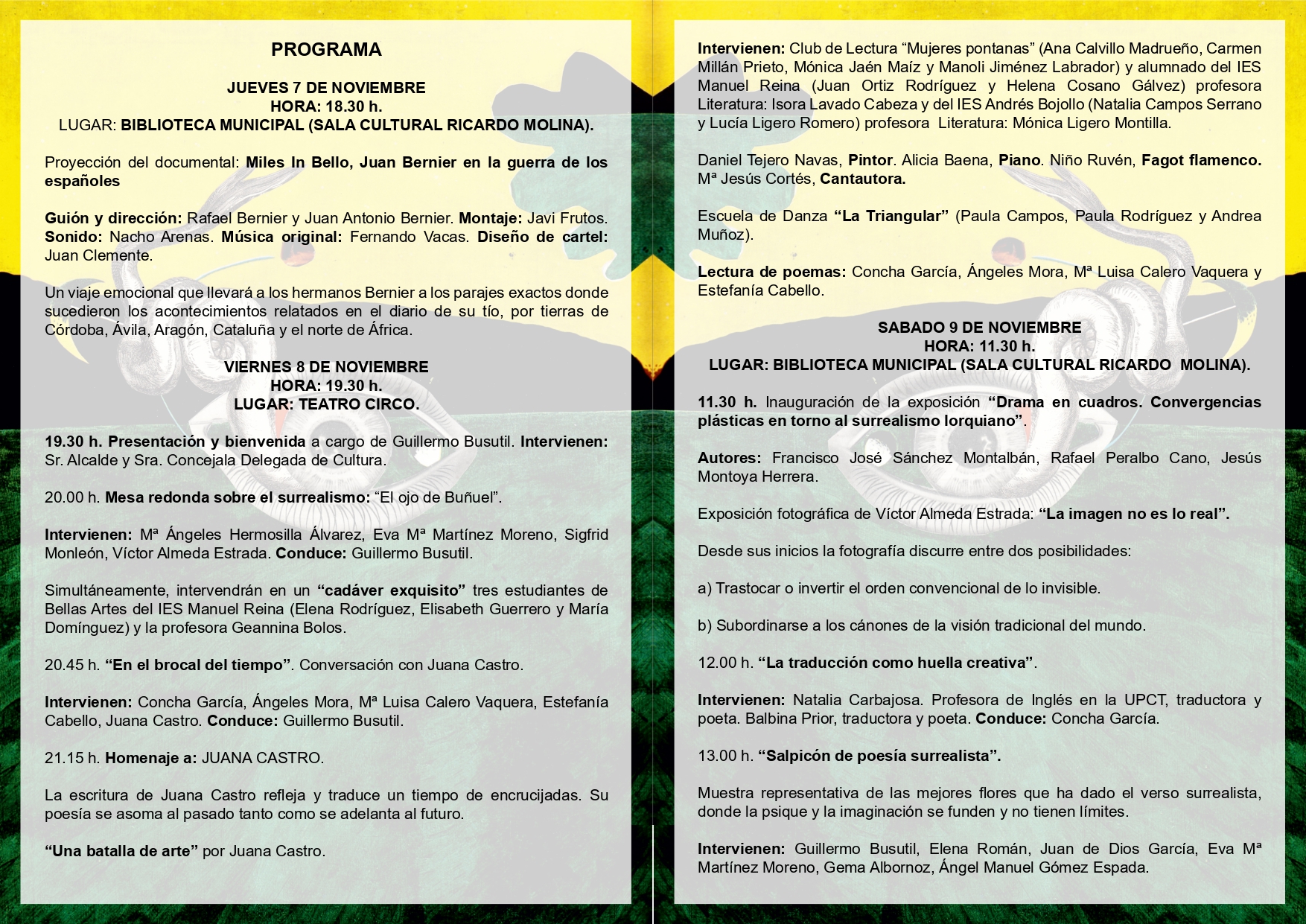 Programa XI Encuentro Poesía, Música y Plástica 2024